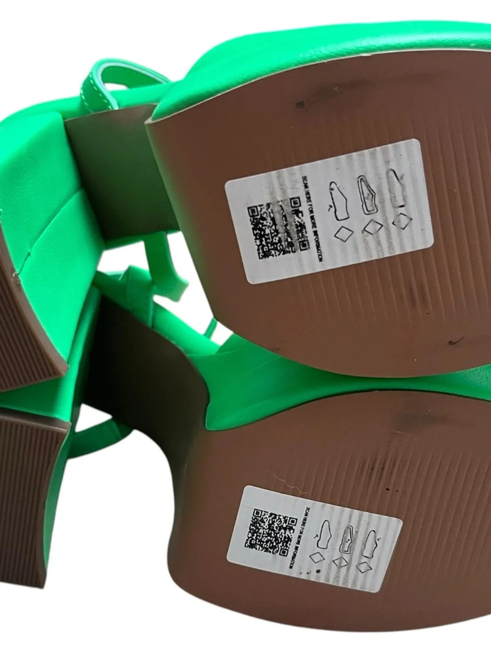 ASOS Bright Green High Platform Block Heel Sandals